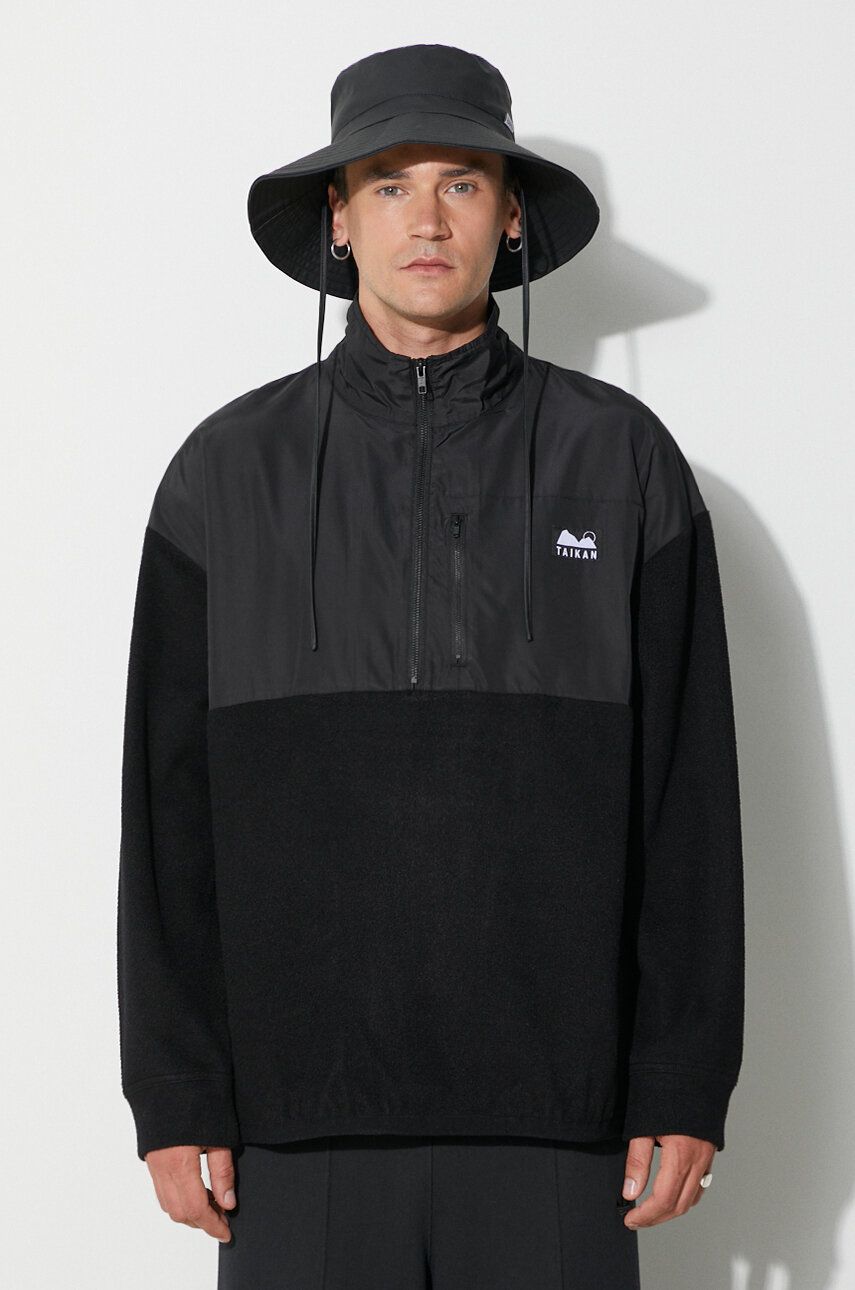 Mikina TAIKAN Fleece Half Sweatshirt Čierna | TK0013.BLK, 0