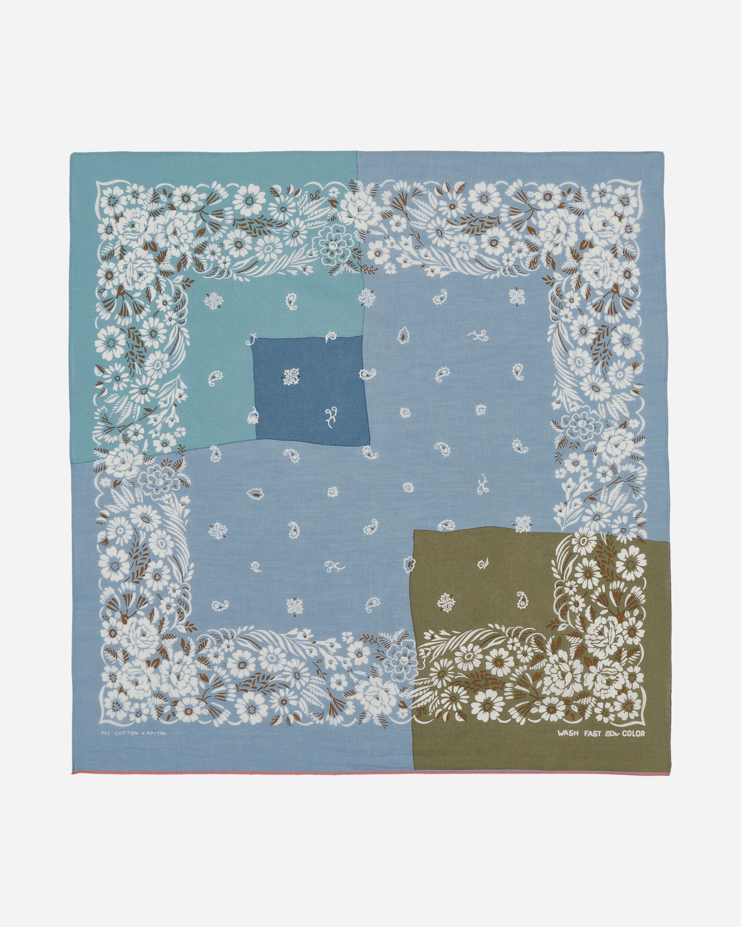 Šál KAPITAL Garden Patchwork Selvedge Bandana Modrá | EK-1633BA SAX, 0
