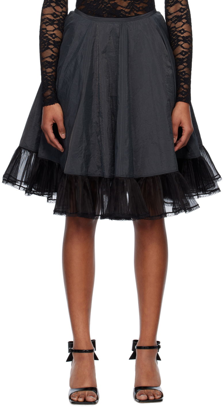 Sukňa We11done We11done Flared Midi Skirt with Tulle Čierna | WD-SK1-23-023-W-BK, 0