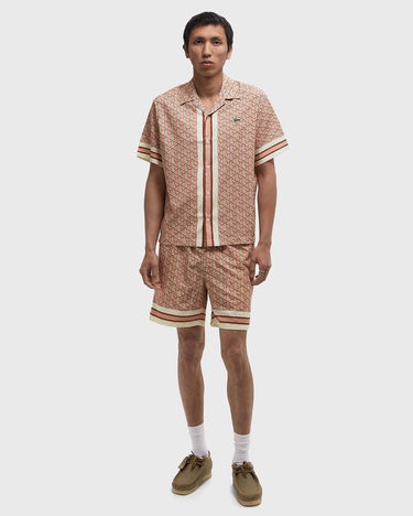 Košeľa Lacoste Lacoste Monogram Relaxed Fit Woven Button-Up Shirt Ružová | CH9094-F9I, 2