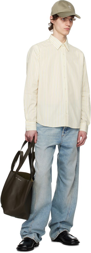 Košeľa AMI AMI Paris Classic Striped Shirt Žltá | HSH051.CO0109, 3