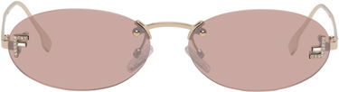 Slnečné okuliare FENDI 'Fendi First' Crystal Oval Rimless Sunglasses Ružová | FE4075USW5428Z 192337234699, 0