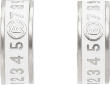 Náušnice Maison Margiela MM6 Maison Margiela White Enamel Number Logo Earrings Biela | SM6VG0084 P7211, 0