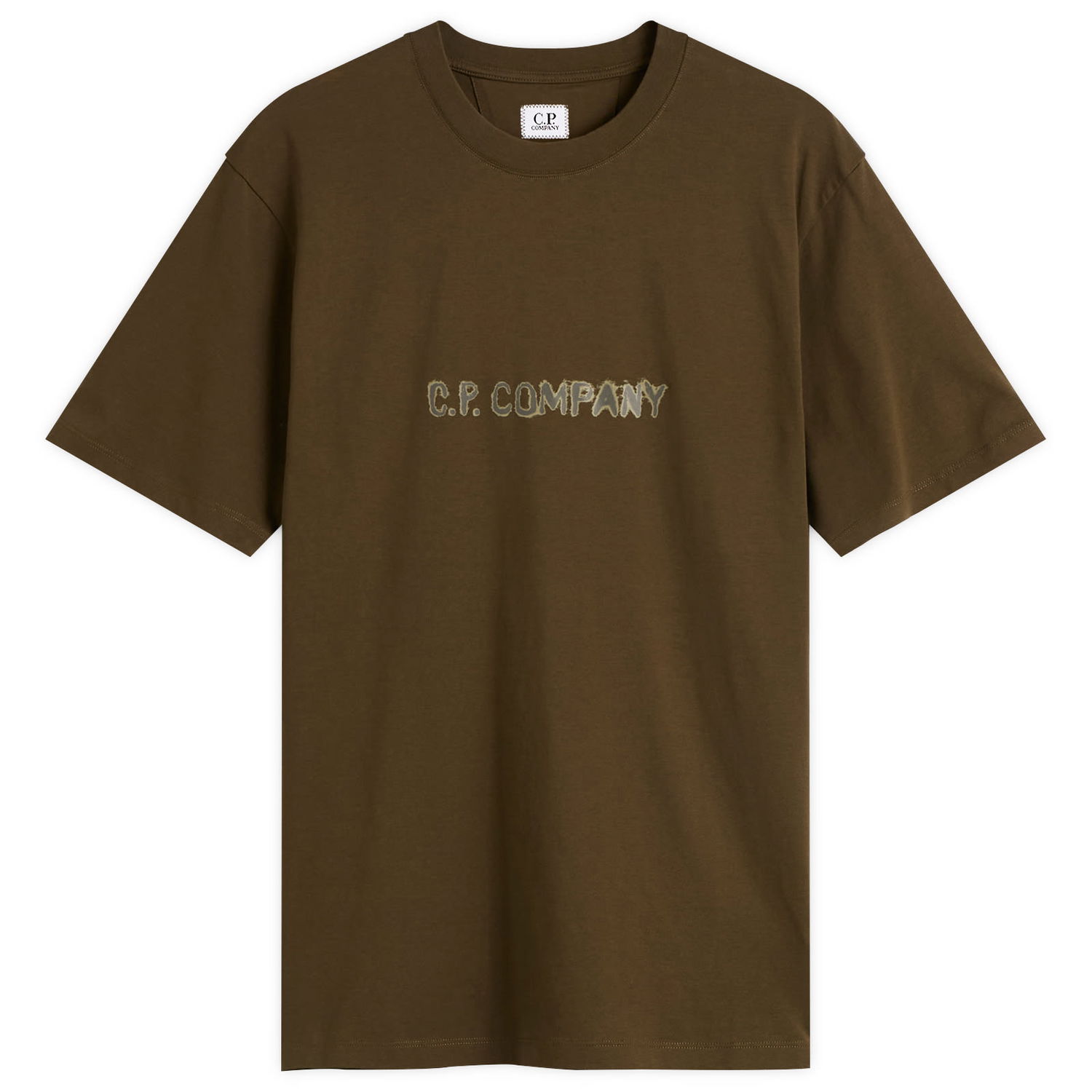 Tričko C.P. Company Text Logo T-Shirt Zelené | 19CMTS108A-006586W-683, 0