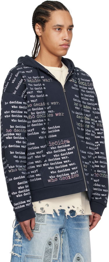 Mikina Who Decides War Who Decides War WDW Scripture Zip-Up Hoodie Navy | 1110560019SS25, 1