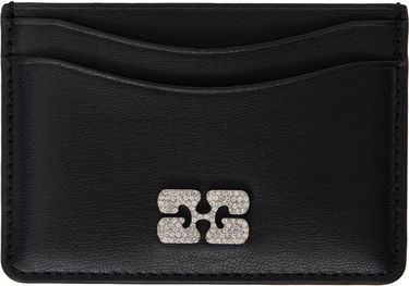 Peňaženka GANNI GANNI Bou Leather Card Holder Čierna | A6392, 0