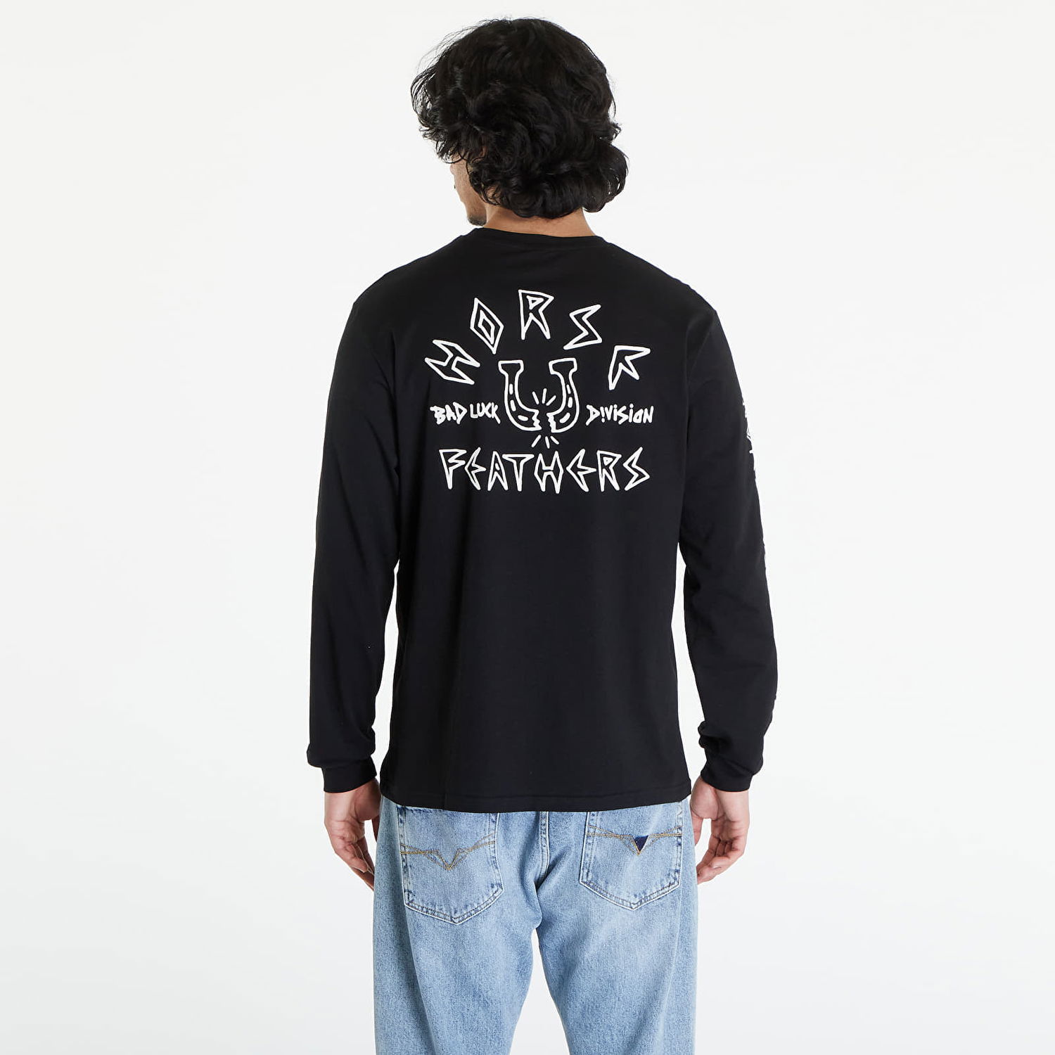 Tričko Horsefeathers Bad Luck Ls T-Shirt Black Čierna | SM1337A, 1