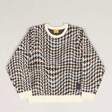 Sveter Dime Houndstooth Knit Sweater Biela | DIMEHO247CRE, 2