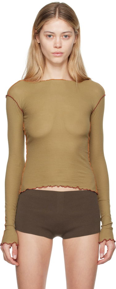 Tielko Baserange Long Sleeve Lettuce Edge Top Zelené | TTVL-RB-AU24, 0