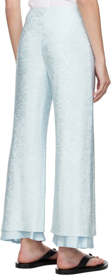 Nohavice Jil Sander Jil Sander Fluid Viscose Flower Jacquard Trousers Modrá | J03KA0308_J20297, 2