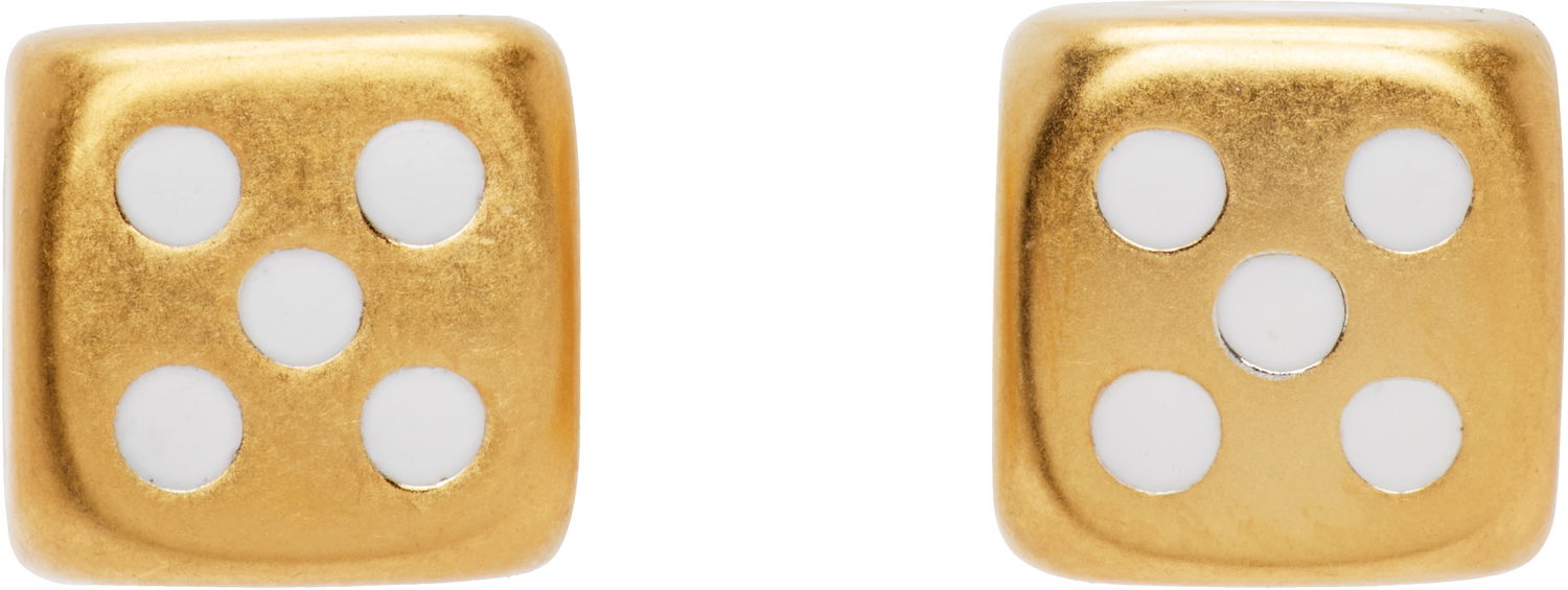 Náušnice VEERT VEERT 'The Dice' Gold-Tone Earrings Žltá | OR03PL, 0