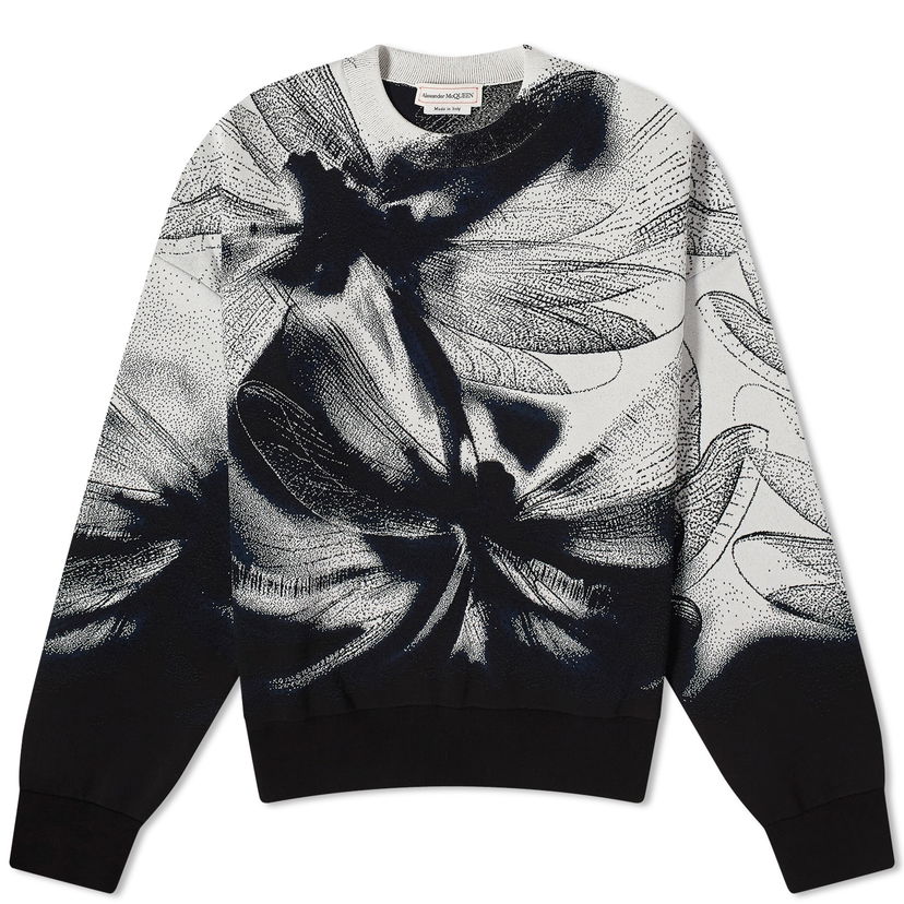 Sveter Alexander McQueen Jacquard Dragonfly Crewneck Šedá | 776011Q1A8A-1219