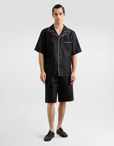 Košeľa Dolce & Gabbana Dolce & Gabbana Linen Hawaiian Shirt Čierna | G5NF5TFU4MCN0000, 1
