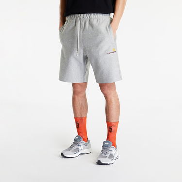 Šortky Carhartt WIP American Script Sweat Short Grey Heather Šedá | I031685.V6XX, 0
