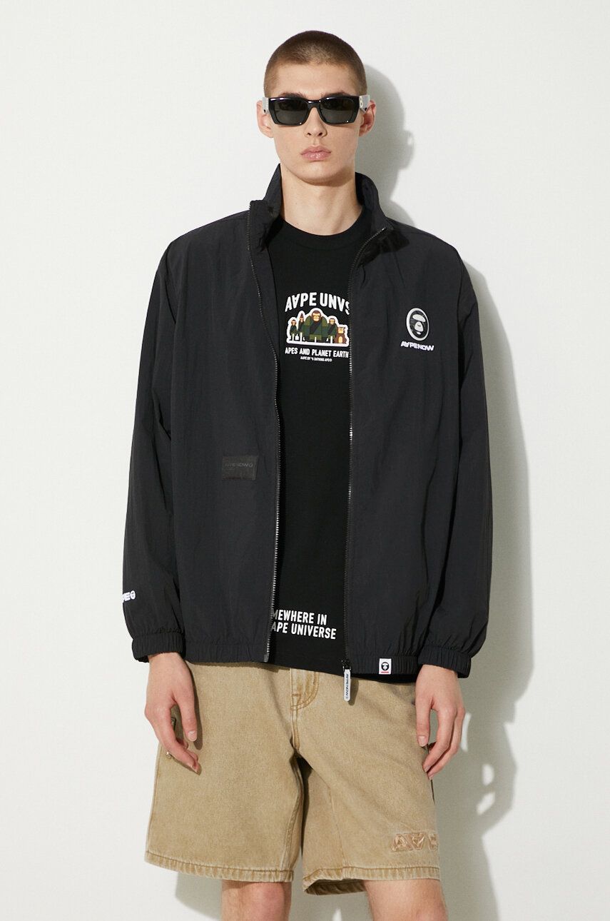 Vetrovka AAPE by A Bathing Ape AAPE Oversize Track Jacket AAPLJM7640XXM Čierna | AAPLJM7640XXM, 0