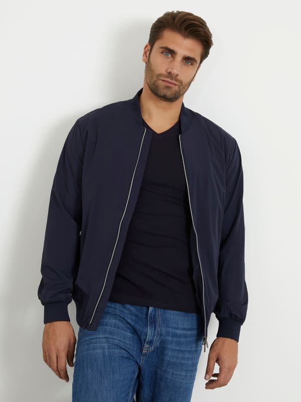 Bomber bunda GUESS Tech Stretch Bomber Jacket Navy | M4RL02WFVY2, 0