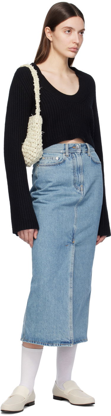 Sveter Loulou de Saison Loulou de Saison Chante Cropped Ribbed Sweater Čierna | CHANTE, 3