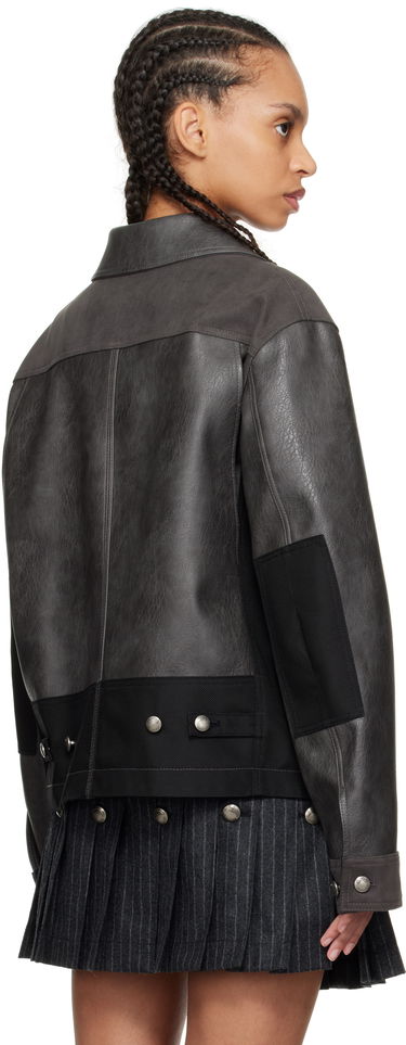 Bunda Andersson Bell Andersson Bell Carpenter Faux-Leather Jacket Šedá | awa682m, 2