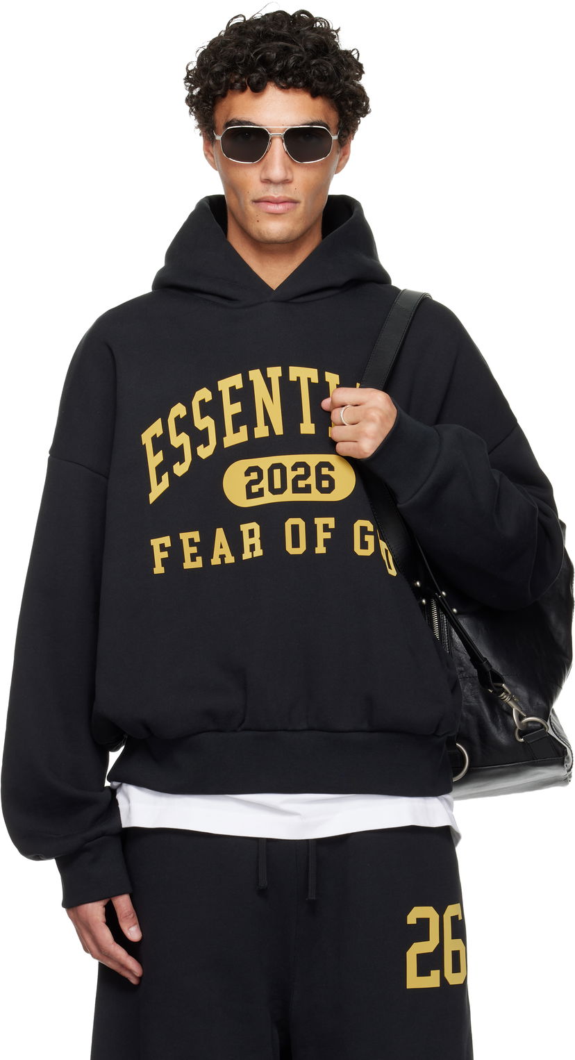 Mikina Fear of God ESSENTIALS Holiday Classic Collegiate Graphic Hoodie Čierna | 192HO256861F