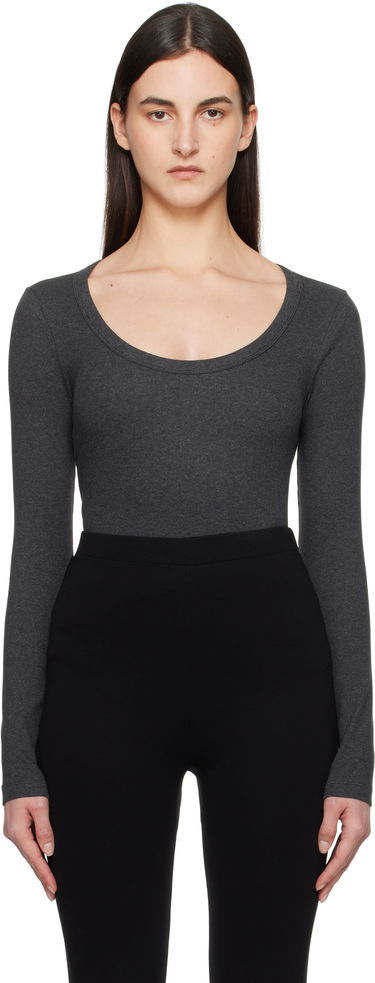 Body TOTEME TOTEME Classic Rib Long Sleeve T-Shirt Šedá | 251-WRT1060-FB0246, 0