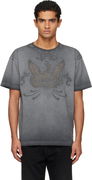 Faded Crewneck T-shirt with Eagle Print