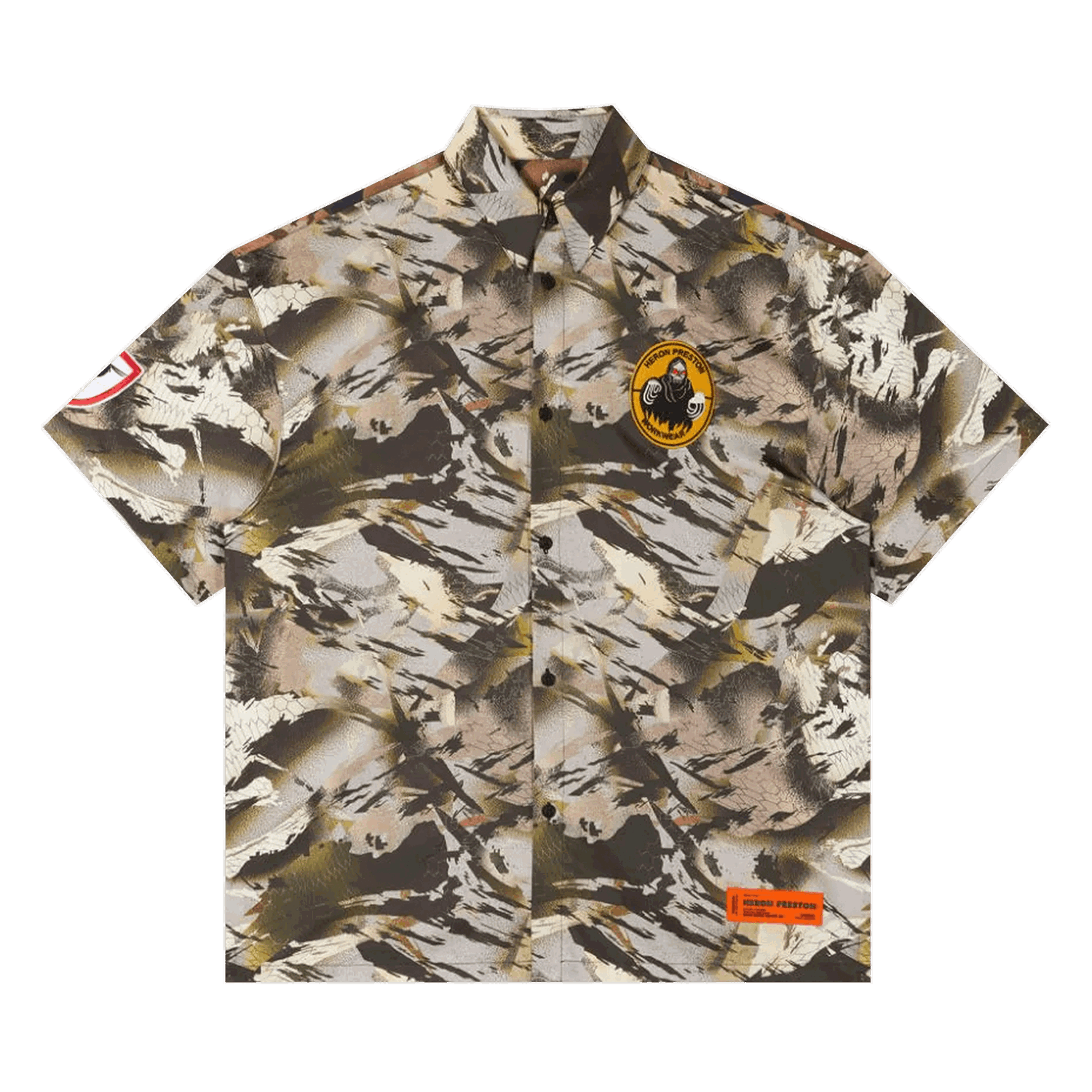 Košeľa HERON PRESTON Camo Popeline Bowling Shirt Zelené | HMGA027S22FAB0025900, 0