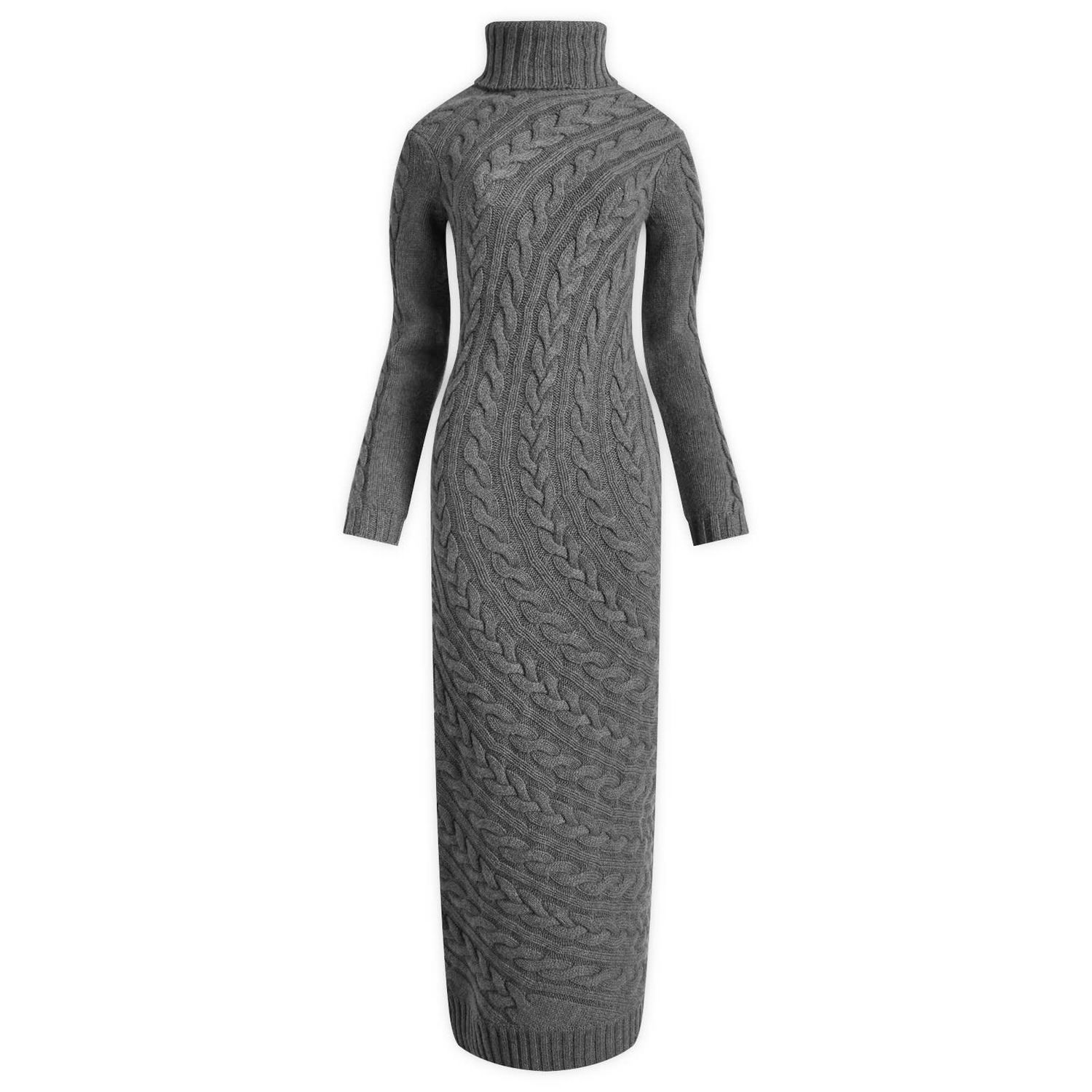 Šaty Max Mara Knitted Turtle Neck Maxi Dress Šedá | 2421326033600-006, 1