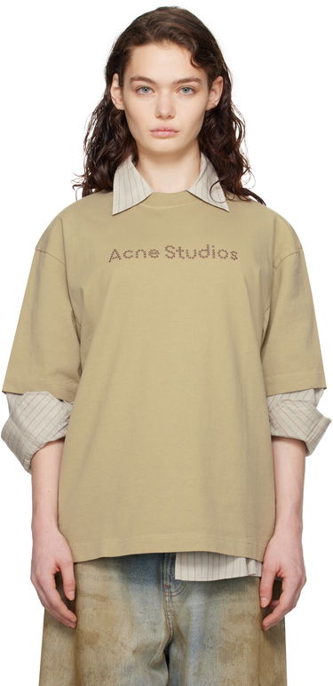 Tričko Acne Studios Acne Studios Relaxed Fit Logo T-shirt Béžová | CL0316-, 0