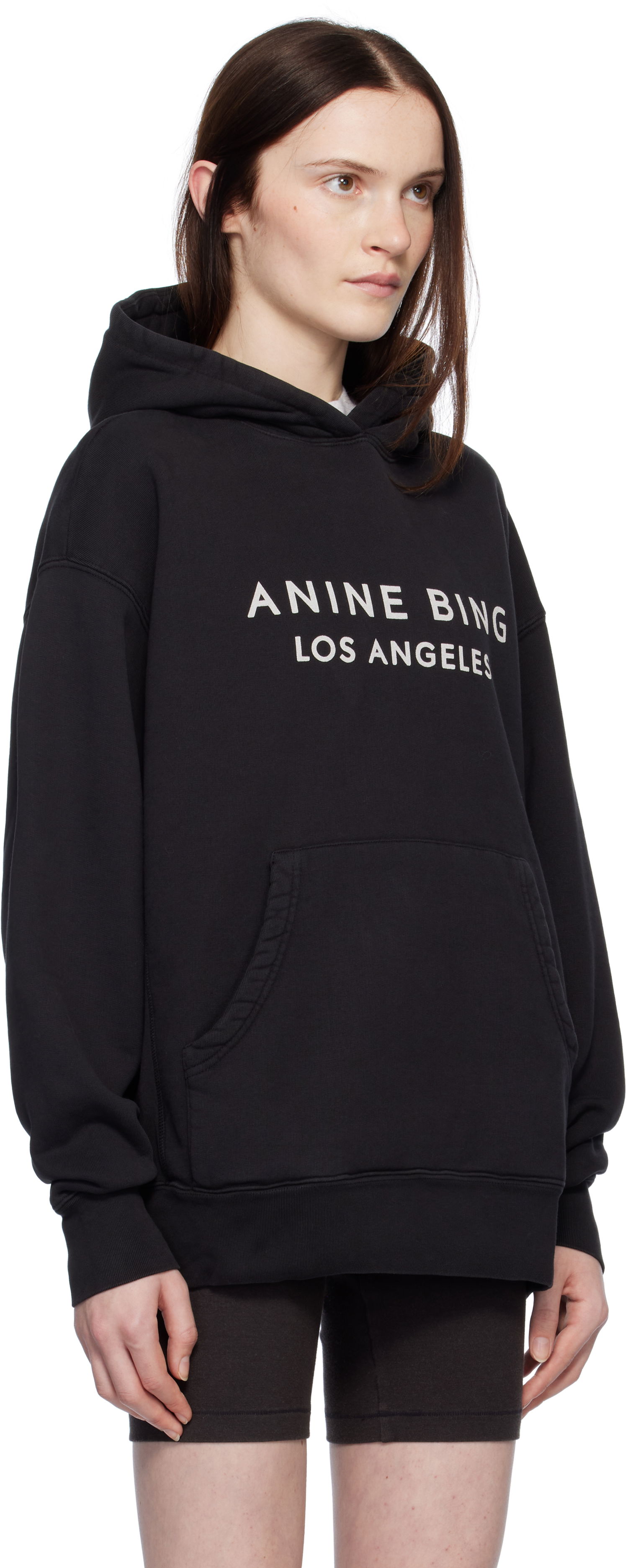 Mikina Anine Bing Alto Los Angeles Logo Hoodie Čierna | A-08-10291-BLK1, 1