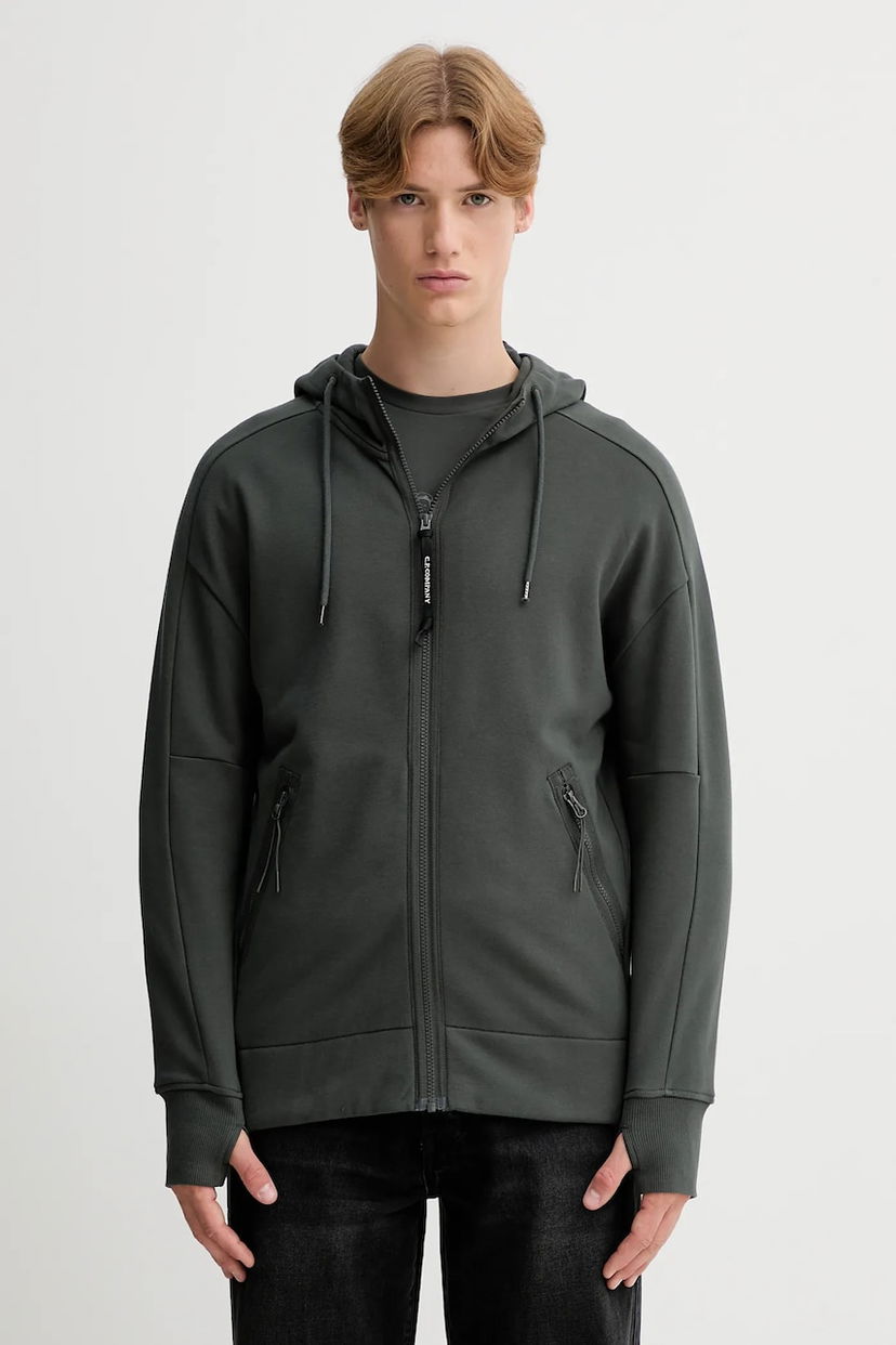 Mikina C.P. Company C.P. Company Smooth Hooded Zip-Up Sweatshirt Zelené | 19CMSS715A005086W