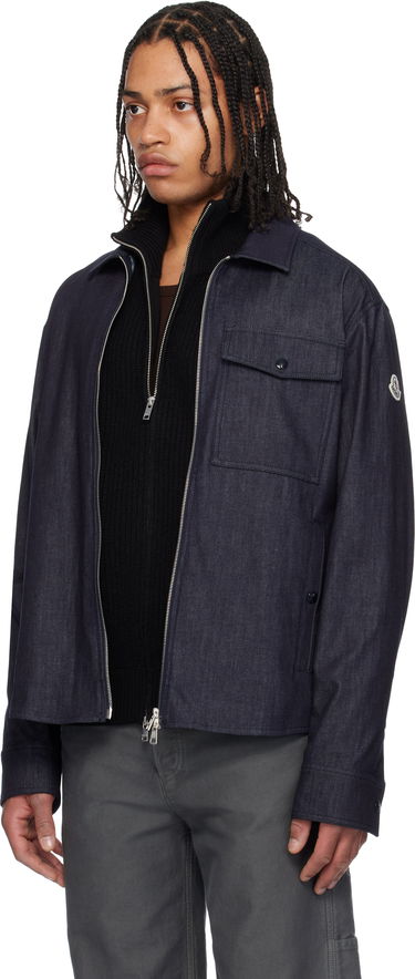 Bunda Moncler Moncler Long Sleeve Zip-Up Denim Jacket Modrá | K10912F00017M6688, 3