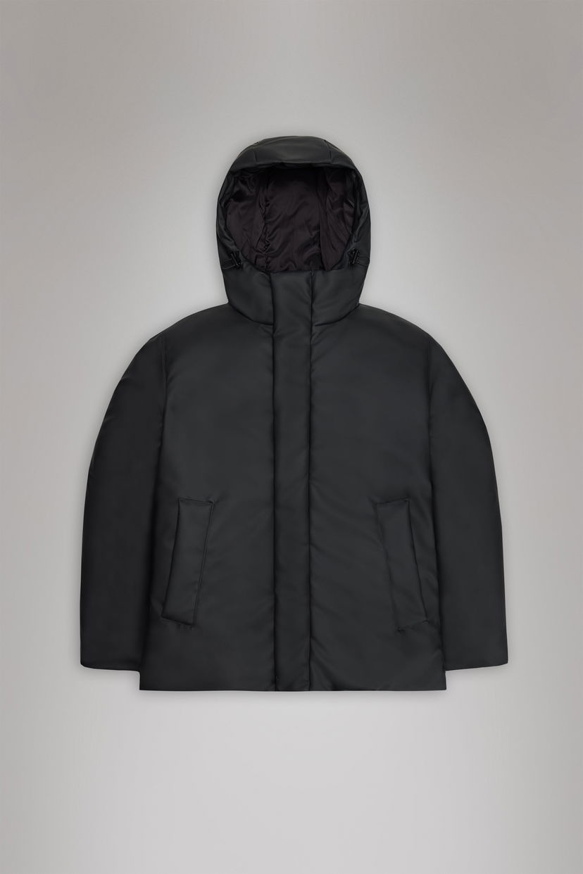 Prešívaná bunda Rains Insulated Jacket With Hood Čierna | 15920\01