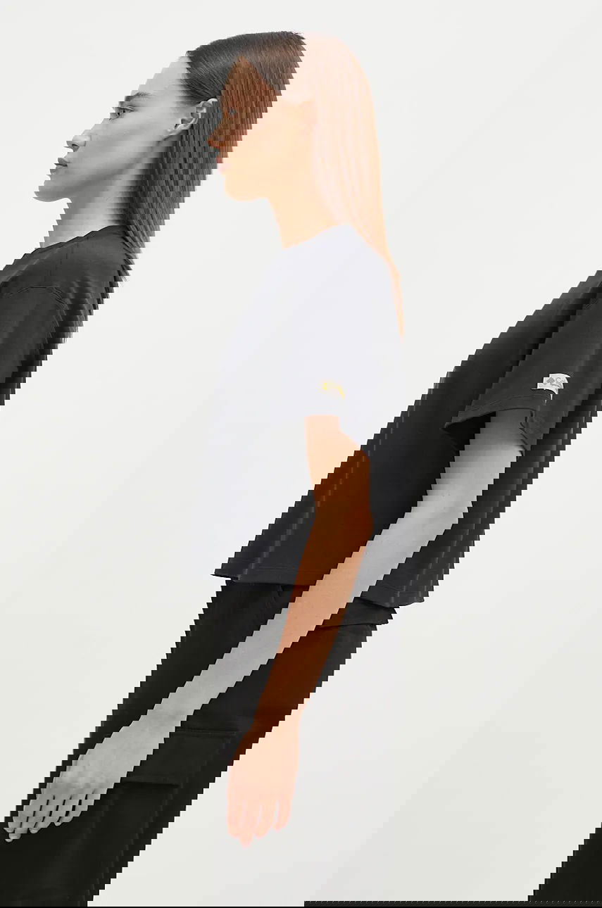 Crop Top Columbia Cropped T-Shirt Wallowa with STOP & LOOK Embroidery Čierna | 2090941, 1