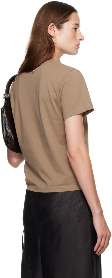 Tričko Courrèges Courrèges Embroidered T-Shirt Hnedá | 325JTS217JS0233, 2