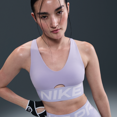 Podprsenka Nike Pro Indy Plunge Medium-Support Padded Sports Bra Fialová | HF7324-533, 1