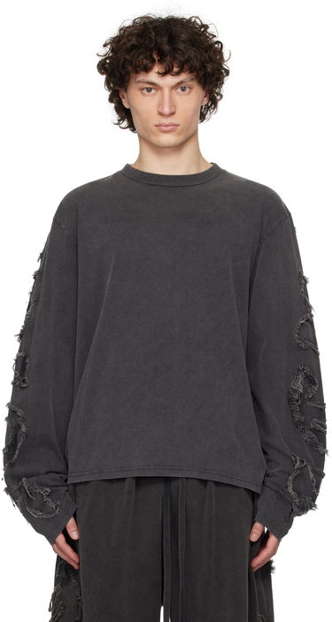 Sveter Acne Studios Acne Studios Distressed Long Sleeve T-Shirt Šedá | BL0412-, 0