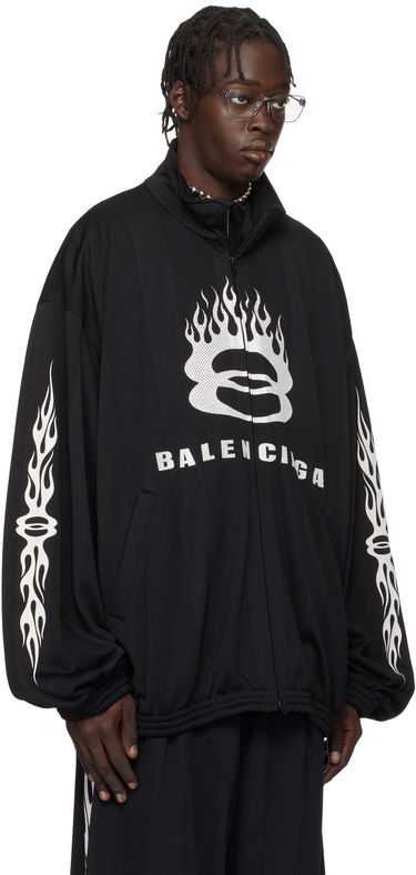 Vetrovka Balenciaga Striped Mesh Track Jacket Čierna | 794794 TQV38, 1