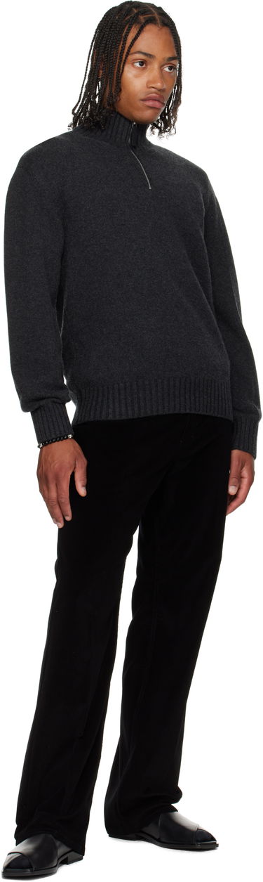 Sveter FERRAGAMO Ferragamo Cashmere Half-Zip Turtleneck Šedá | 786159, 3