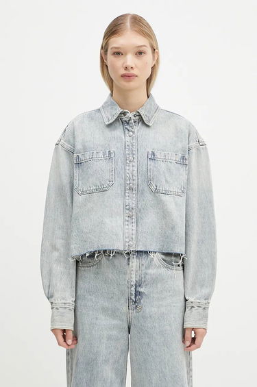 Košeľa Ksubi Cutaway Longsleeve Shirt Worn Oversize Modrá | WPF24SH001, 0