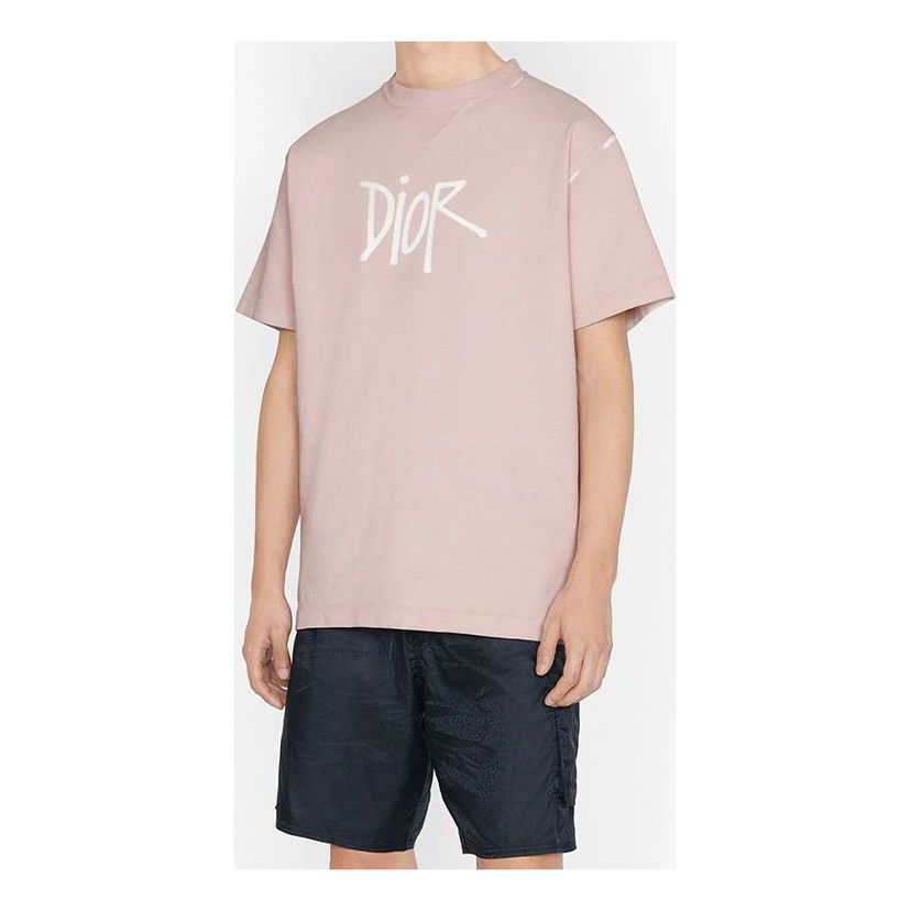 Tričko Dior Dior and Shawn Stussy Oversized T-Shirt Ružová | 033J625E0554-C400