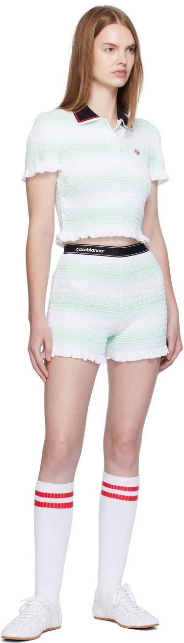 Šortky Casablanca Casablanca Stripe Shirred Shorts Zelené | WPF25-JTR-163-01, 3