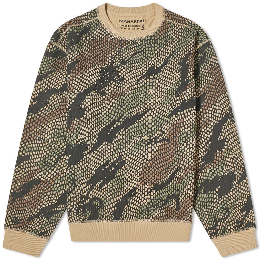 Mikina Maharishi Organic Camo Crew Sweatshirt Zelené | 5067-WLD