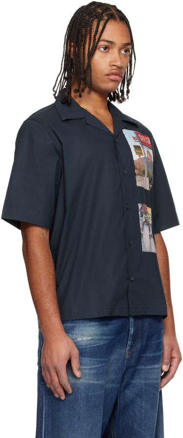 Košeľa Diesel Short Sleeve Camp-Collar Shirt with Photo Appliqués Navy | A19522-0AJFY-81E, 1
