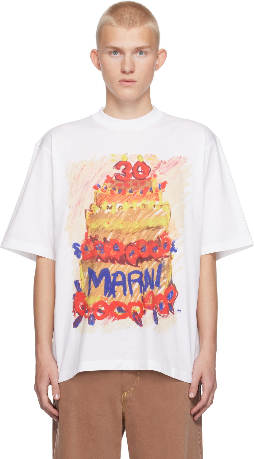 Tričko Marni 30th Anniversary Print T-shirt Biela | HUMU0223PZ USCX15