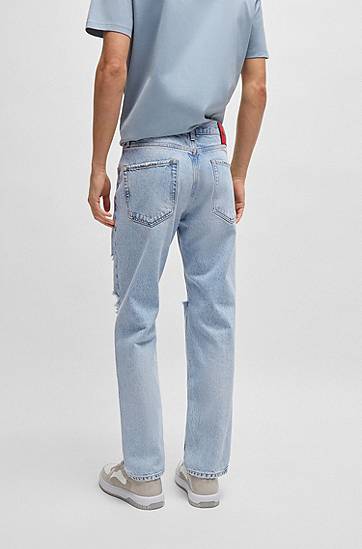 Džínsy BOSS Regular-Fit Stonewashed Jeans Modrá | 50537716, 1