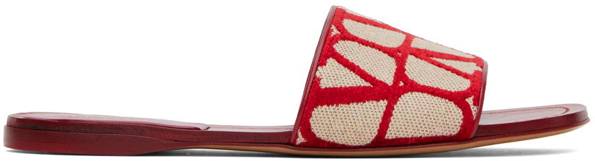 Tenisky a topánky Valentino Garavani Logo Slides "Red Beige" Červená | 2W0S0GS4WIC, 0