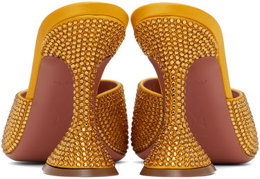 Starostlivosť o obuv Amina Muaddi Amina Muaddi Lupita Crystal Slipper Heeled Sandals Biela | LUPITA CRYSTAL SLIPPER CL SATIN, 4