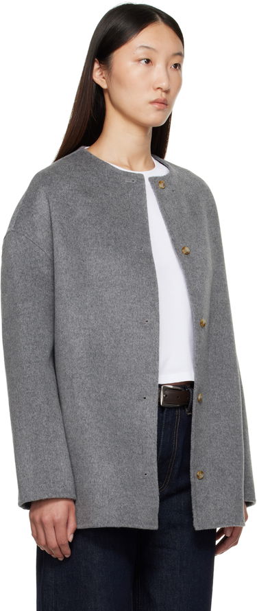 Kabáty Loulou de Saison Loulou de Saison Dunne Wool Short Coat Šedá | DUNNE, 1