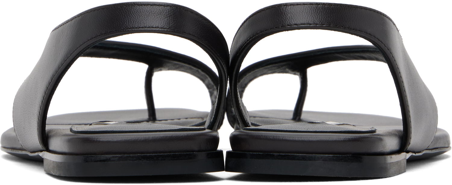 Tenisky a topánky TOTEME TOTEME Leather Thong Sandals Čierna | 252-WAS0202-LE0131, 1