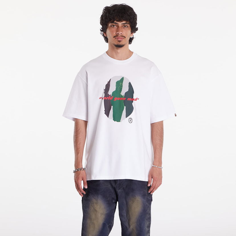 Tričko BAPE A BATHING APE Shark Shinji Ape Head Relaxed Fit Tee Biela | 001TEK301328MWHT